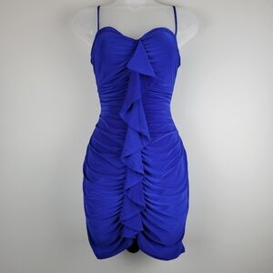 NWT Blue Ruffled Bodycon Mini Dress